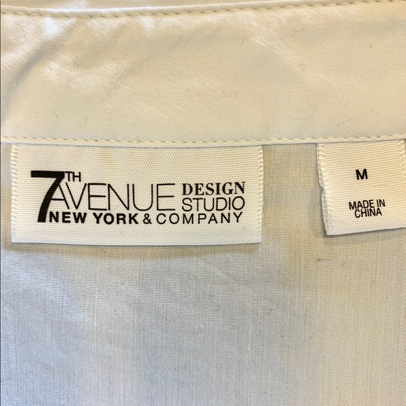 NY&C 7th Avenue Design Studio  Blouse Wh Sz M NWOT - Picture 3 of 5